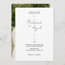 Invitación a la boda minimalista en blanco y negro