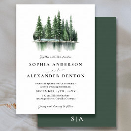 Invitación a la boda minimalista en el bosque de p