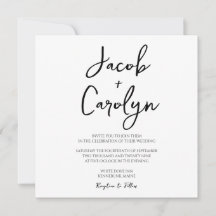 Invitación a la boda minimalista en la Plaza Blanc