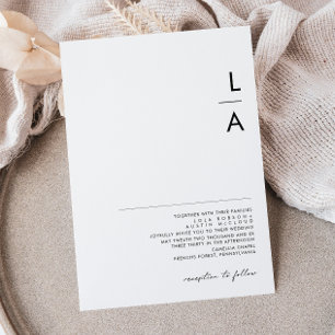 Invitación a la boda Minimalista en monograma mode