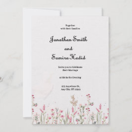 Invitación a la boda Minimalista floral
