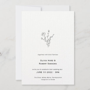 Invitación a la boda Minimalista floral rústica