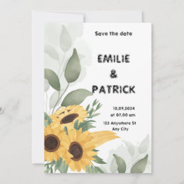 Invitación a la boda Minimalista floral verde amar