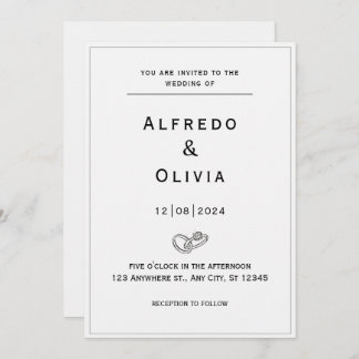 Invitación a la boda Minimalista gris