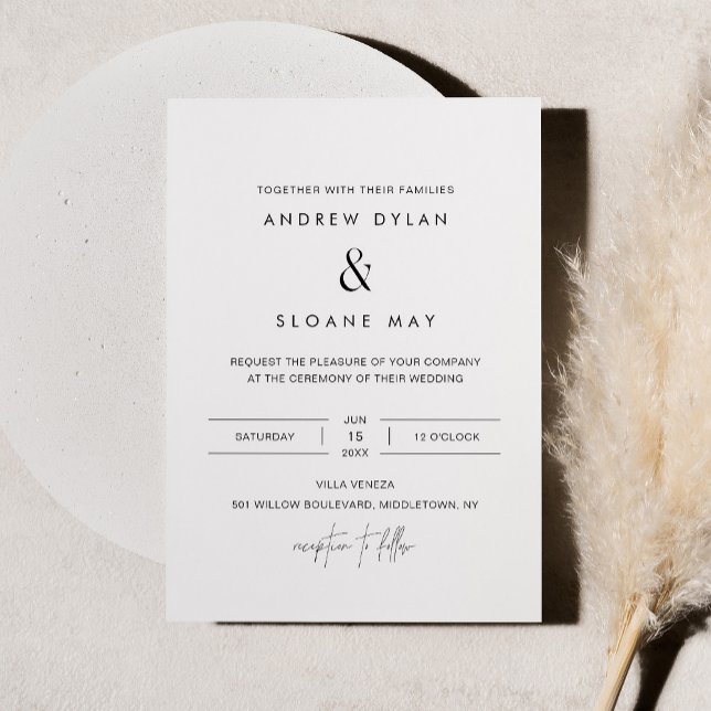Invitación a la boda Minimalista HARLOW (Subido por el creador)