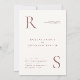 Invitación a la boda Minimalista malva