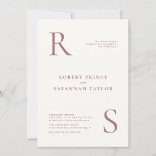 Invitación a la boda Minimalista malva