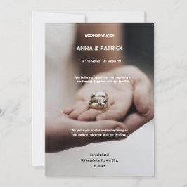 Invitación a la boda Minimalista marrón y blanca