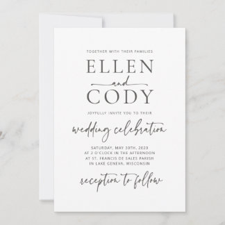 Invitación a la boda Minimalista moderna
