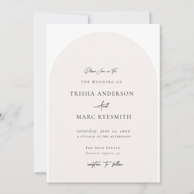 Invitación a la boda Minimalista moderna (Anverso)