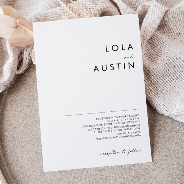Invitación a la boda Minimalista moderna (Subido por el creador)