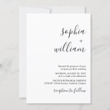 Invitación a la boda Minimalista moderna