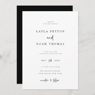 Invitación a la boda Minimalista moderna