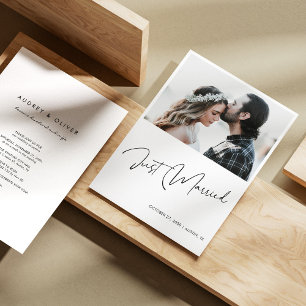 Invitación a la boda Minimalista moderna con foto