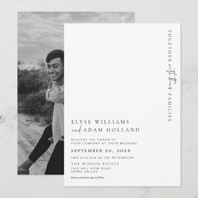 Invitación a la boda Minimalista moderna Estelle (Anverso / Reverso)