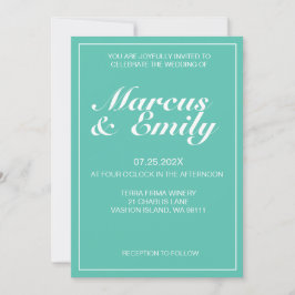 Invitación a la boda Minimalista moderna y blanca