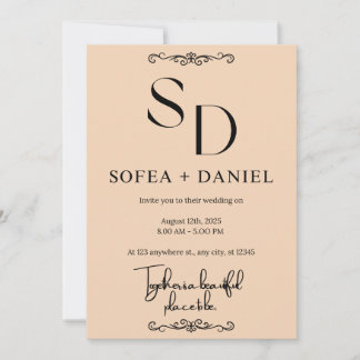 Invitación a la boda minimalista | Moderno editabl