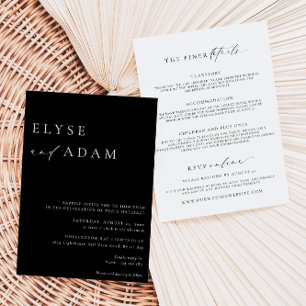 Invitación a la boda Minimalista negra de Ellesmer