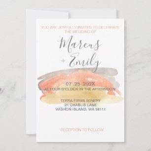 Invitación a la boda Minimalista por acuarela de b