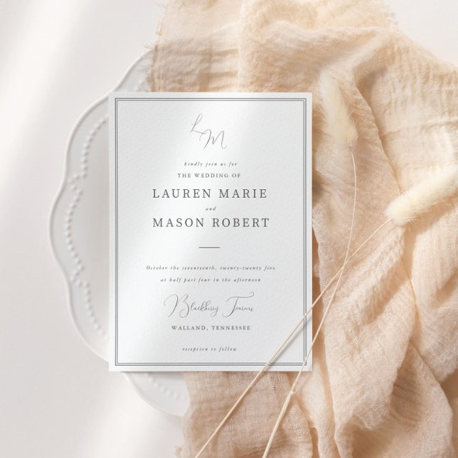 Invitación a la boda Minimalista por monograma (Subido por el creador)