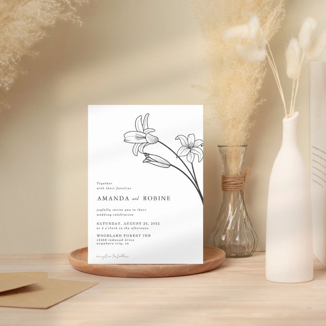 Invitación a la boda Minimalista simple de Lily (Subido por el creador)