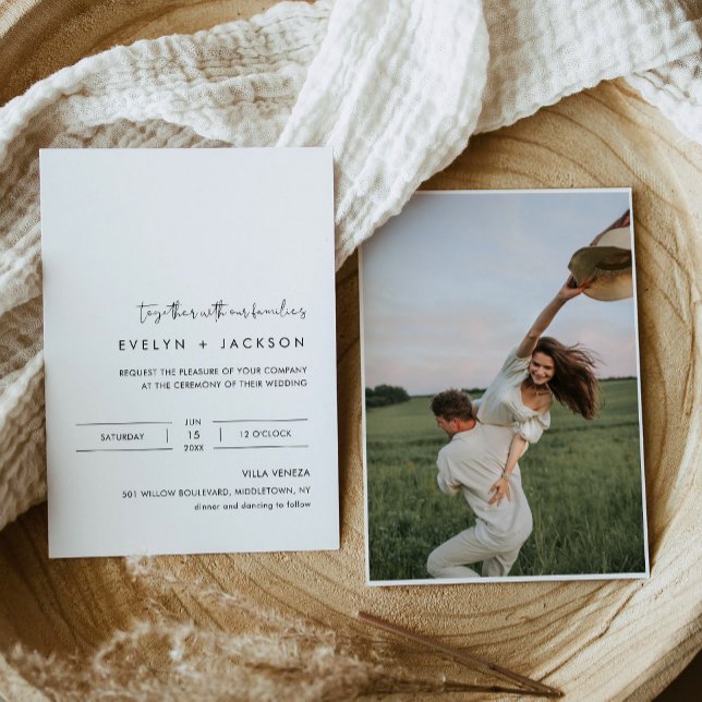 Invitación a la boda Minimalista STELLA con foto (Subido por el creador)