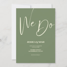 Invitación a la boda Minimalista verde sabio