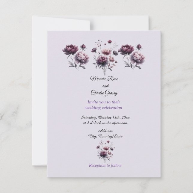 Invitación a la boda minimalista y elegante (Anverso)