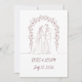 Invitación a la boda minimalista y elegante