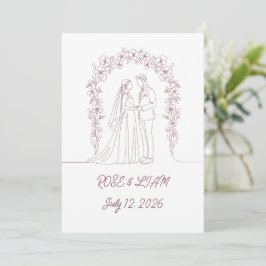 Invitación a la boda minimalista y elegante