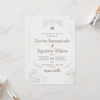 Invitación a la boda minimalista y elegante