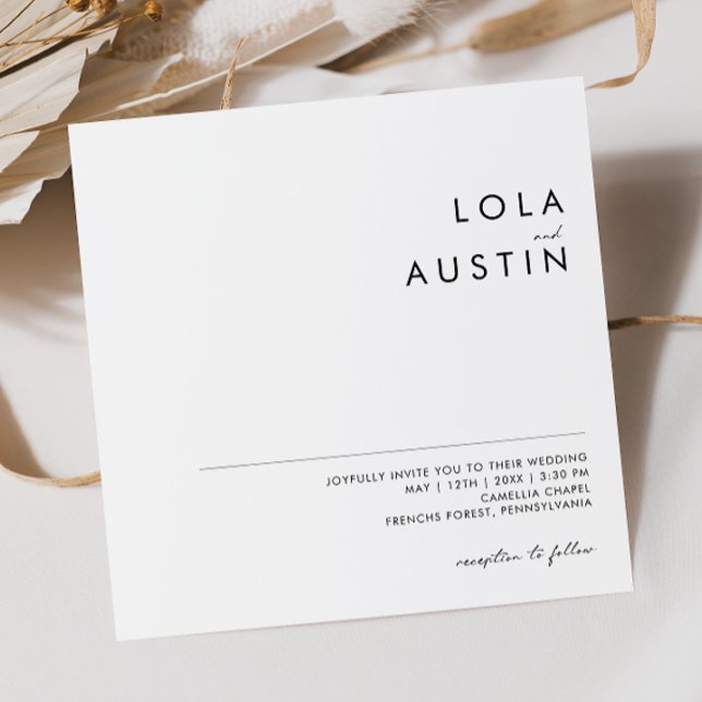 Invitación a la boda Minimalista y moderna (Subido por el creador)