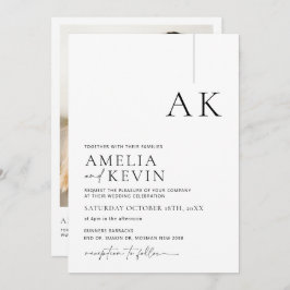 Invitación a la boda minimalista y moderna