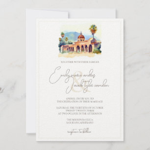 Invitación a la boda - Misión española en acuarela