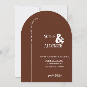 Invitación a la boda Mocha Brown Arch