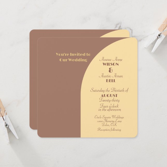 Invitación a la boda Mocha Mousse Tarjeta plana co (Anverso/Reverso In Situ)