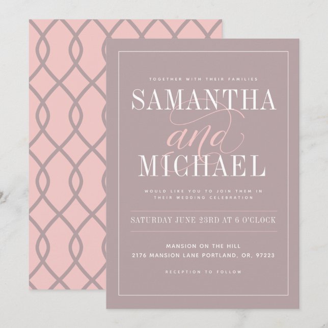 Invitación a la boda moderna (Anverso / Reverso)