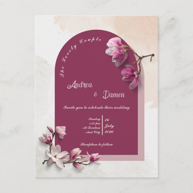 Invitación a la boda moderna (Anverso)