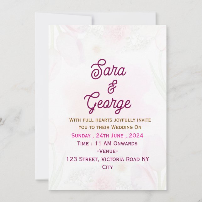 Invitación a la boda moderna (Anverso)