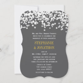 Invitación a la boda moderna amarilla bajo las est