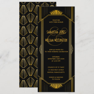 Invitación a la boda moderna Art Deco