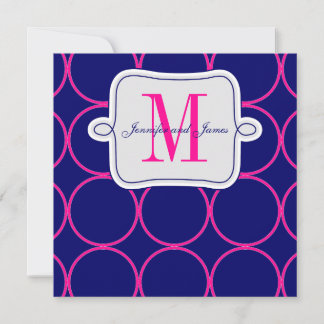 Invitación a la boda moderna azul de la marina de