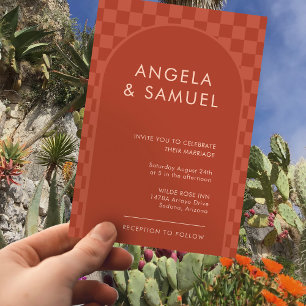 Invitación a la boda moderna bajo control de Terra