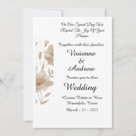 Invitación a la boda moderna beige elegante