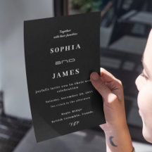 Invitación a la boda moderna (blanco y negro)