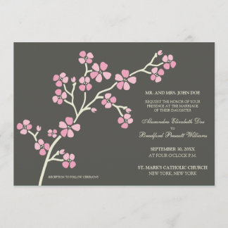 Invitación a la Boda Moderna Cherry Blossom ::Rosa