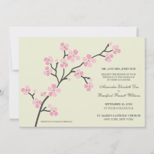 Invitación a la Boda Moderna Cherry Blossom ::Rosa