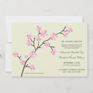 Invitación a la Boda Moderna Cherry Blossom ::Rosa