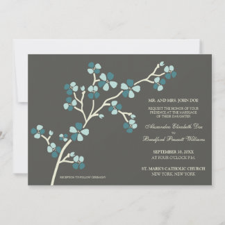 Invitación a la Boda Moderna Cherry Blossom ::turq