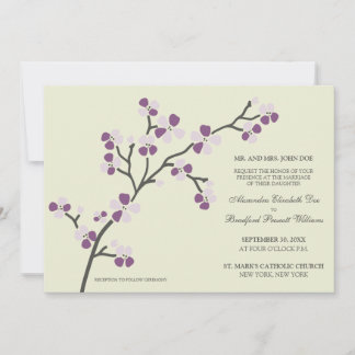 Invitación a la Boda Moderna Cherry Blossom ::viol